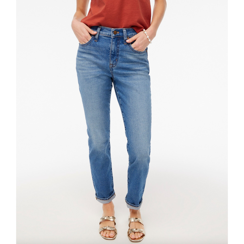 J Crew Women's Essential Straight Leg High Rise Stretch Denim Jeans 26 Petite